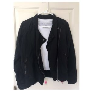 Black American Eagle Zip Jacket